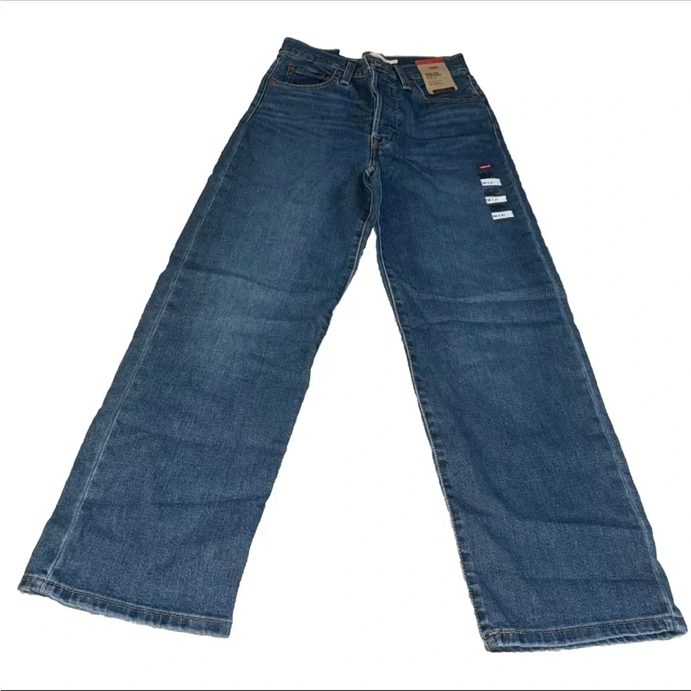 Women Levi Strauss Ribcage Straight Ankle Button Fly High Jeans Levi's Sz 26x27 - Picture 3 of 9
